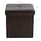 Simplify Faux Leather Folding Storage Ottoman Cube